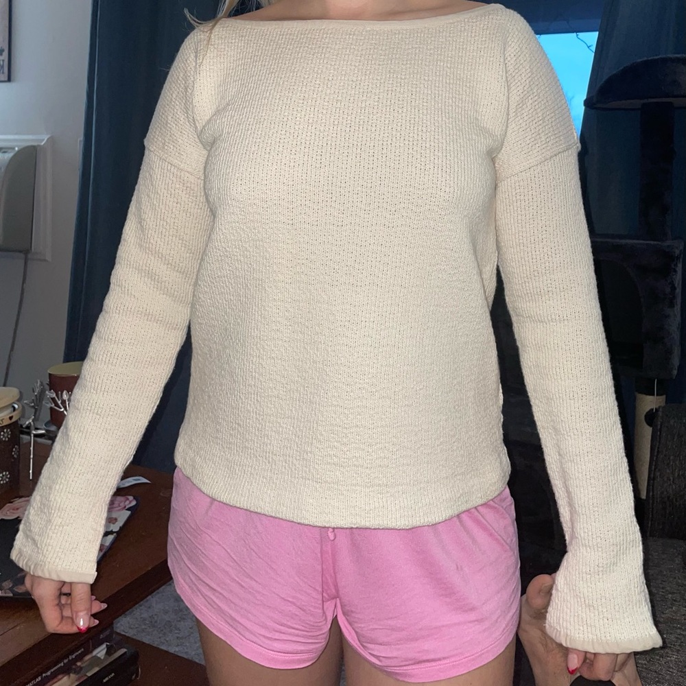Ecru Cotton Sweater